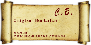 Czigler Bertalan névjegykártya