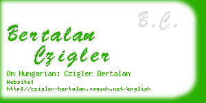 bertalan czigler business card